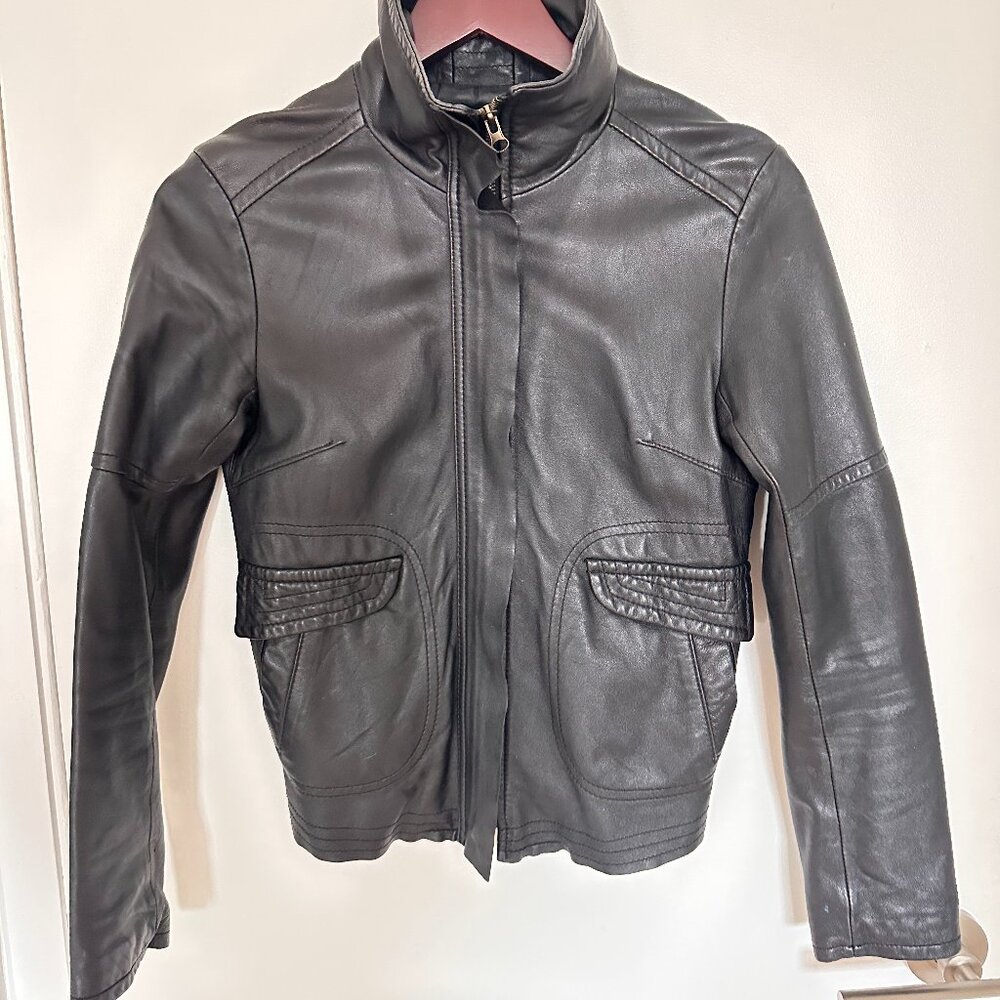 100% Lamb Skin Leather Vintage Jacket - (M) 55